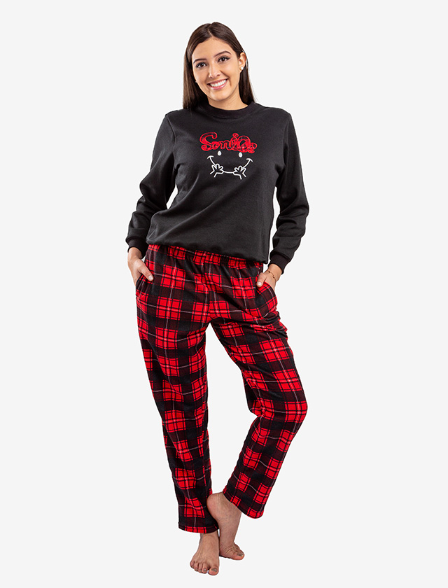 Pijama-Smile--Sidney-Mujer-Rojo-Negro-3